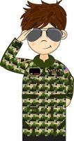 schattig tekenfilm Verenigde Staten van Amerika leger luchtmacht vechter piloot karakter vector