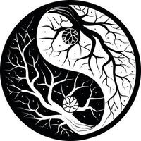 monochroom vector beeld van yin yang symbool