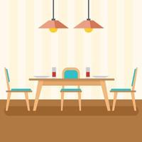 vector illustratie van een dining tafel met stoelen