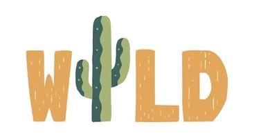 wild brief met de cactus net zo brief van ik vector kunst