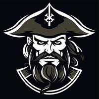 zwartbaard piraat logo - illustratie vector