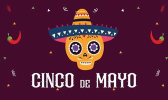 cinco de mayo - mei 5, een federaal vakantie in Mexico banier sjabloon voor Mexico onafhankelijkheid viering achtergrond. feest banier en poster ontwerp met vlaggen, bloemen, en decoraties. vector