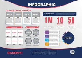 infographic sjabloon in horizontaal formaat, bewerkbare teksten, helvetica typografie, voor studie of bedrijf werk vector