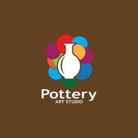 pottenbakkerij kunst studio logo vector sjabloon illustratie