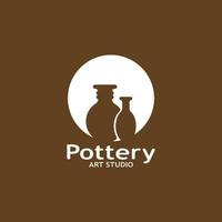 pottenbakkerij kunst studio logo vector sjabloon illustratie