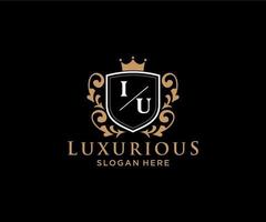 eerste ie brief Koninklijk luxe logo sjabloon in vector kunst voor restaurant, royalty, boetiek, cafe, hotel, heraldisch, sieraden, mode en andere vector illustratie.