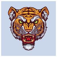 woest tijger hoofd grafisch illustratie voor logo, kleding handelswaar, en stickers vector