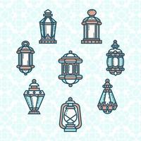 schattige lantaarn van ramadan pictogram vector