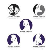 muslimah hijab embleemontwerp sjabloon vector illustratie