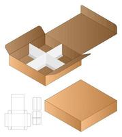 auto lock box verpakking gestanst sjabloonontwerp. 3D-model vector