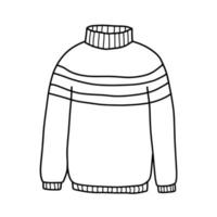 vector hand- getrokken schattig winter trui tekening icoon. schetsen schets illustratie geïsoleerd Aan wit.