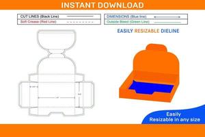 karton teller Scherm doos dieline sjabloon en 3d doos ontwerp 1 vector
