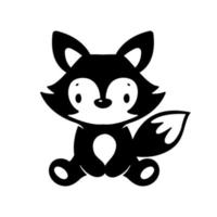 de silhouet van een sluw vos schattig dier tekenfilms voor kinderen vector