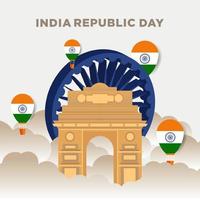 illustratie van gelukkige dag van de republiek india vector