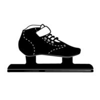 racen schaatsen glyph pictogram, winteractiviteit en sport, zwart logo schaatsen teken, solide patroon geïsoleerd op een witte achtergrond, vector