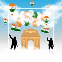 illustratie van gelukkige dag van de republiek india vector