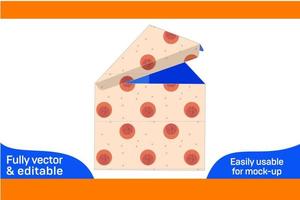 driehoek gegolfd voedsel doos of geschenk doos dieline sjabloon en 3d vector het dossier 3d doos
