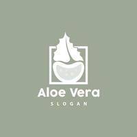 aloë vera logo, kruiden fabriek vector, illustratie symbool icoon gemakkelijk ontwerp vector