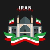 vector van de dag van de republiek met de vlaggen van iran. viering van de dag van de republiek van iran.