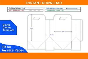 boodschappen doen zak of dragen zak ontwerp dieline sjabloon en 3d vector het dossier blanco dieline sjabloon