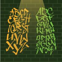 Graffiti-alfabetten op Wall Vector Pack