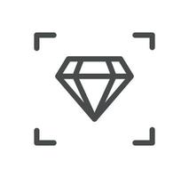 diamant verwant icoon schets en lineair vector. vector