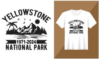 geelsteen 1971-2024 nationaal park illustratie berg dorp vector t overhemd ontwerp