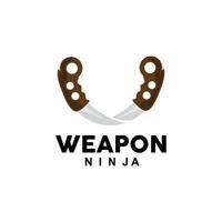 wapen logo, traditioneel wapen karambit vector, Ninja vechten gereedschap gemakkelijk ontwerp, symbool icoon, illustratie vector