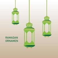 lantaarn Islamitisch ornament in groen voor Ramadan, eid mubarak, enz. vector