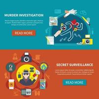 twee detective banner set vector