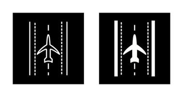 vlak Aan landingsbaan vector icoon