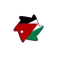 Jordanië vlag icoon, illustratie van nationaal vlag ontwerp met elegantie concept, perfect voor onafhankelijkheid ontwerp vector