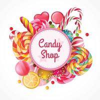 candy shop ronde frame achtergrond vectorillustratie vector