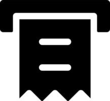 bon printer zwart glyph ui icoon. geautomatiseerd teller machine. bank operatie. gebruiker koppel ontwerp. silhouet symbool Aan wit ruimte. solide pictogram voor web, mobiel. geïsoleerd vector illustratie