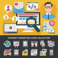 internetmarketing iconen collectie vector illustratie