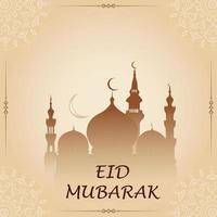 moderne stijl eid mubarak groet kaarten met sociaal media ontwerp, eid mubarak vector, maan, moskee vector