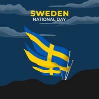 nationale feestdag zweden. jaarlijks gevierd op 6 juni in Zweden. fijne nationale feestdag van vrijheid. Zweedse vlag. vector