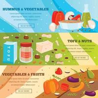 vegetarisch eten platte banners vector illustratie
