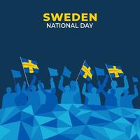 Vlag van Zweden, 6 juni, Nationale Dag van Zweden, Koninkrijk Zweden. vector illustratie