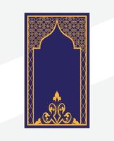 Islamitisch gebed blauw mat ontwerp. vector