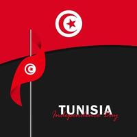 vector van onafhankelijkheidsdag met vlaggen van Tunesië.