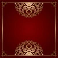 rood luxe achtergrond, met goud mandala ornament vector