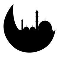 halve maan maan en moskee Islamitisch decoratie vector