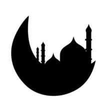 halve maan maan en moskee Islamitisch decoratie vector