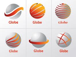wereldbol logo ontwerp vector pack