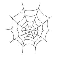 eng spin web geïsoleerd. spookachtig halloween decoratie. schets spinneweb illustratie vector