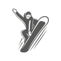 snowboarder geïsoleerd Aan wit achtergrond vector