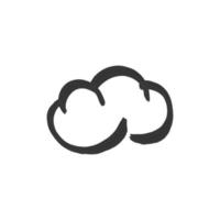 wolk hand- getrokken icoon Aan wit achtergrond vector