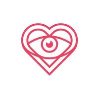menselijk oog met liefde lijn gemakkelijk logo vector