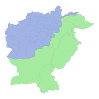 hoog kwaliteit politiek kaart van Pakistan en afghanistan met borders van de Regio's of provincies vector